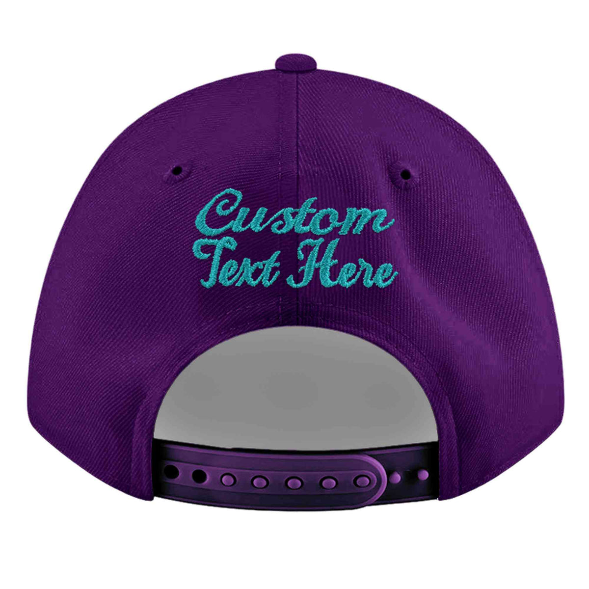 Custom Purple 3D Puff Embroidery Flat Embroidery Casual Sport Baseball Cap