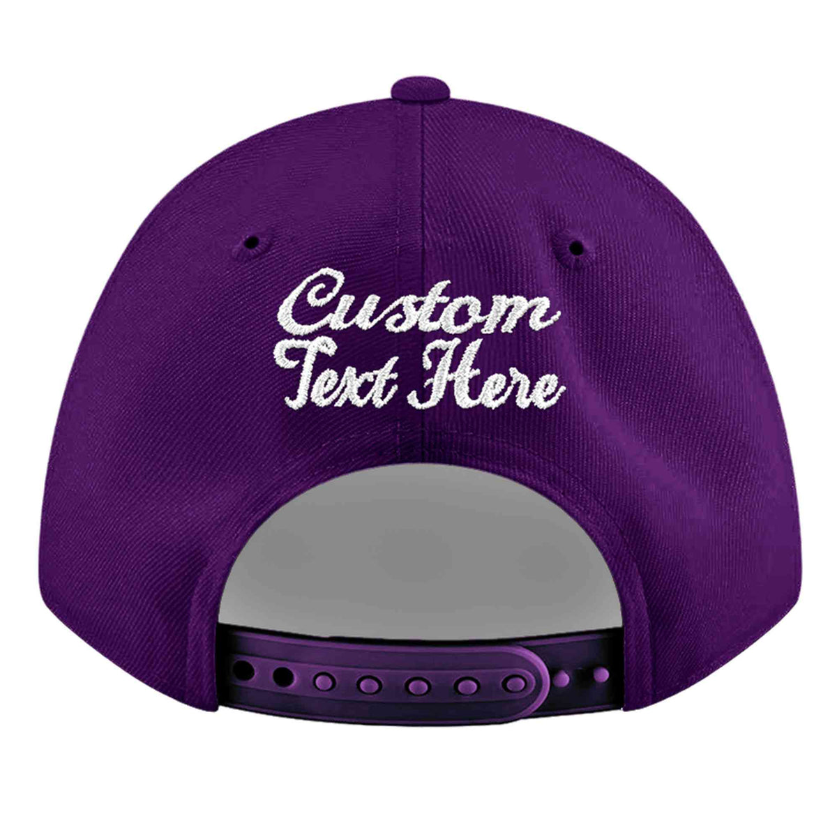 Custom Purple 3D Puff Embroidery Flat Embroidery Casual Sport Baseball Cap