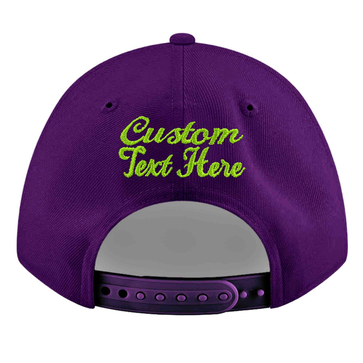 Custom Purple 3D Puff Embroidery Flat Embroidery Casual Sport Baseball Cap