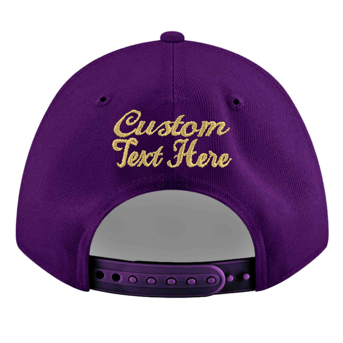 Custom Purple 3D Puff Embroidery Flat Embroidery Casual Sport Baseball Cap