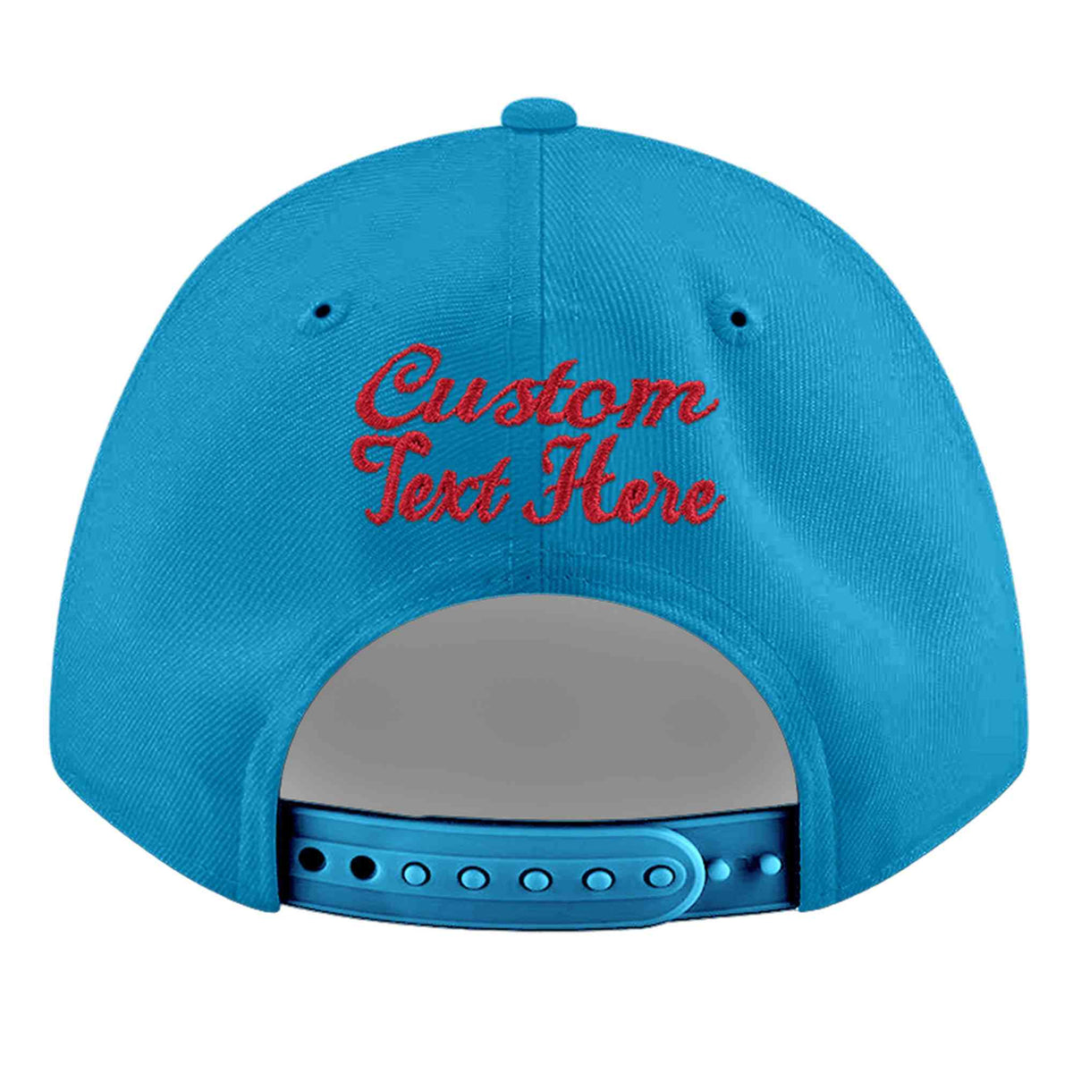 Custom Light Blue 3D Puff Embroidery Flat Embroidery Casual Sport Baseball Cap