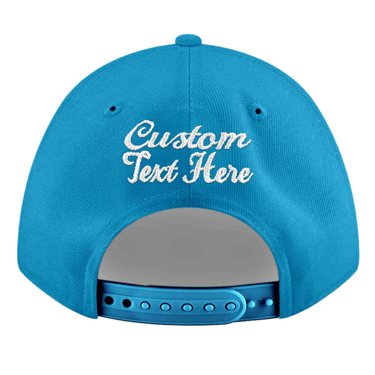 Custom Light Blue 3D Puff Embroidery Flat Embroidery Casual Sport Baseball Cap