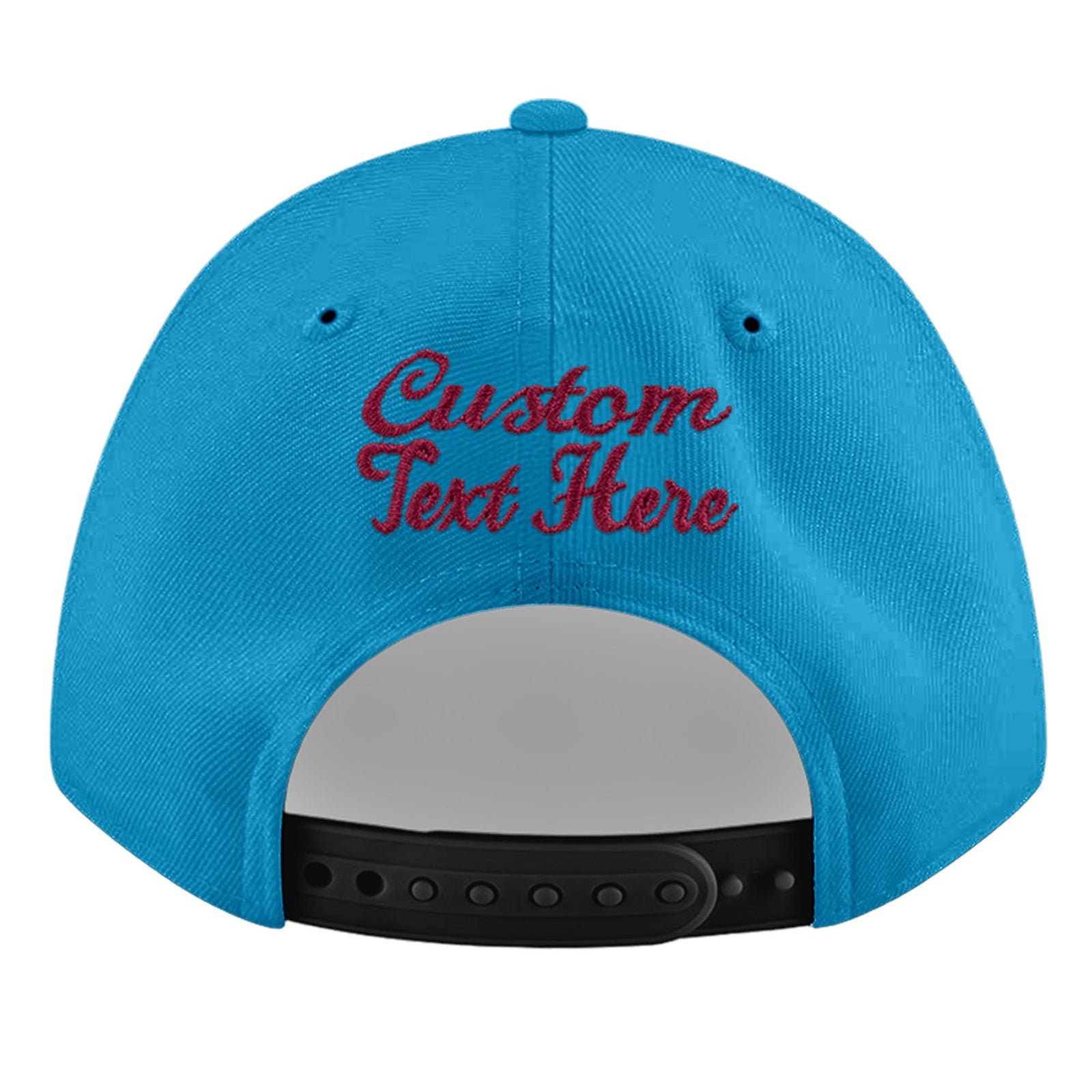 Custom Light Blue 3D Puff Embroidery Flat Embroidery Casual Sport Baseball Cap