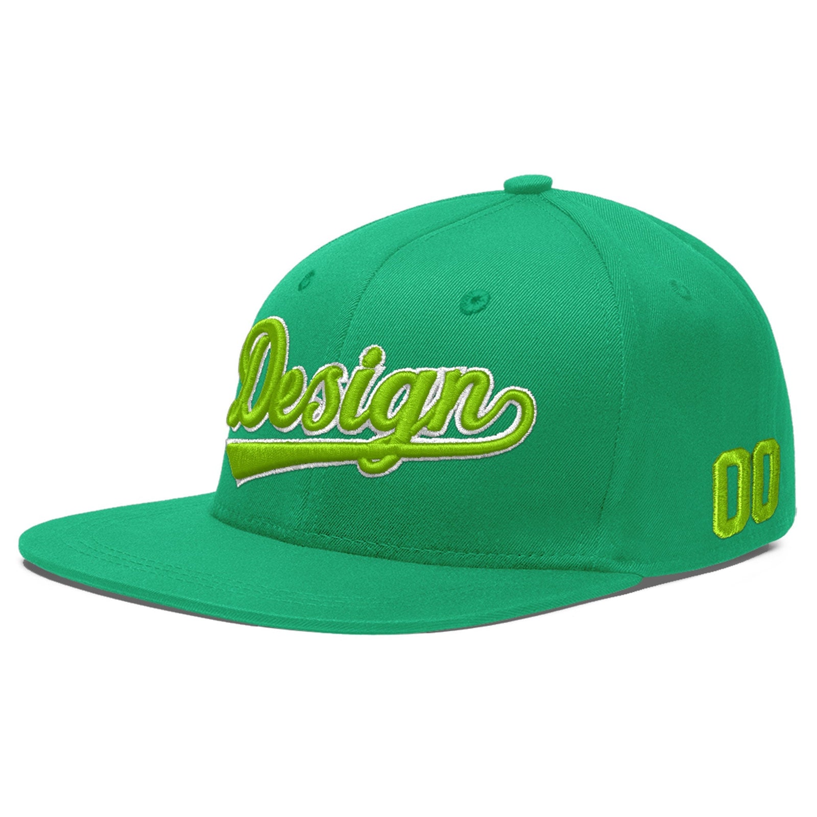 Custom Aqua 3D Puff Embroidery Flat Embroidery Casual Sport Baseball Cap