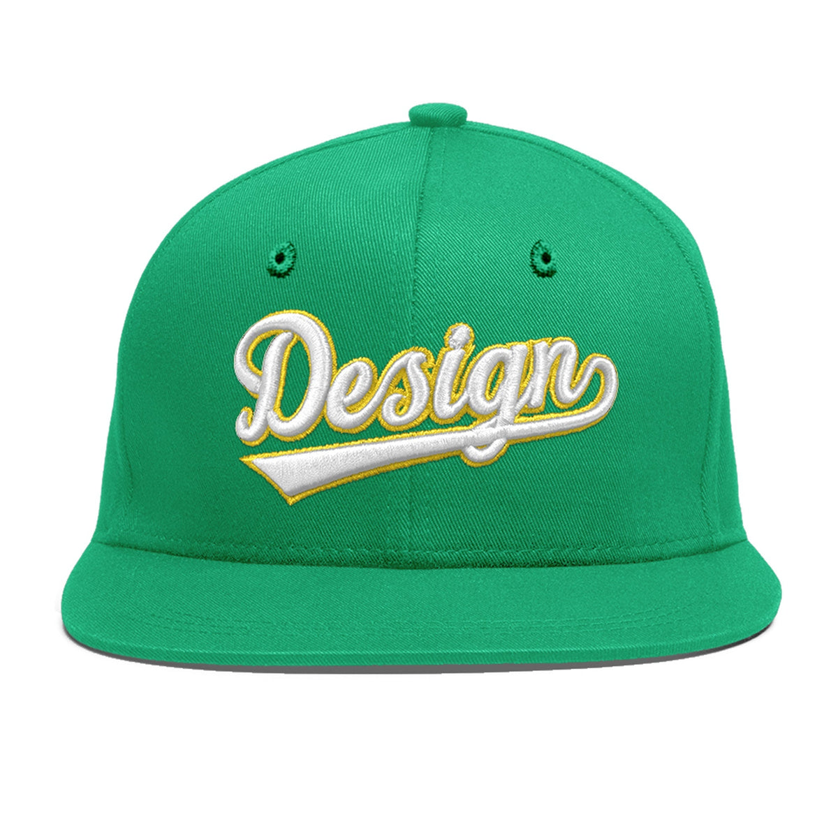 Custom Aqua 3D Puff Embroidery Flat Embroidery Casual Sport Baseball Cap