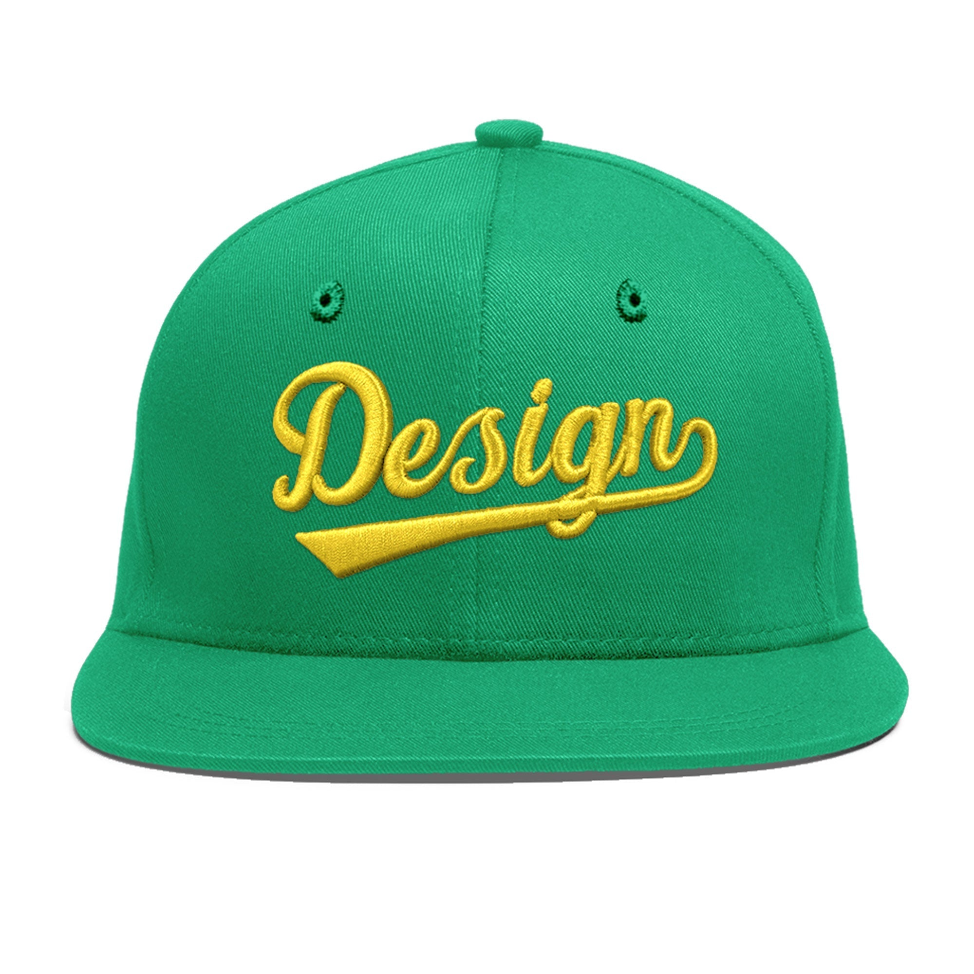 Custom Aqua 3D Puff Embroidery Flat Embroidery Casual Sport Baseball Cap