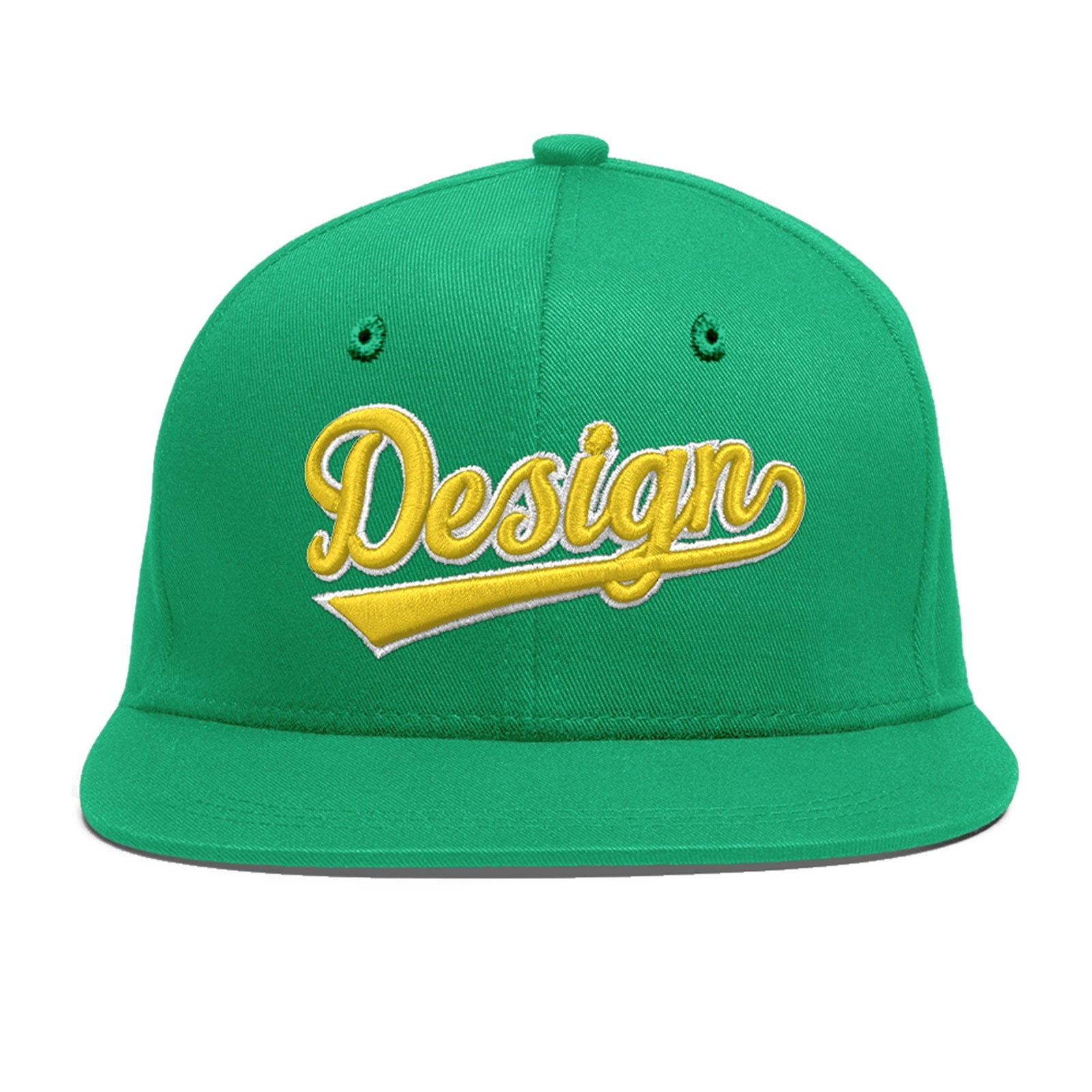 Custom Aqua 3D Puff Embroidery Flat Embroidery Casual Sport Baseball Cap