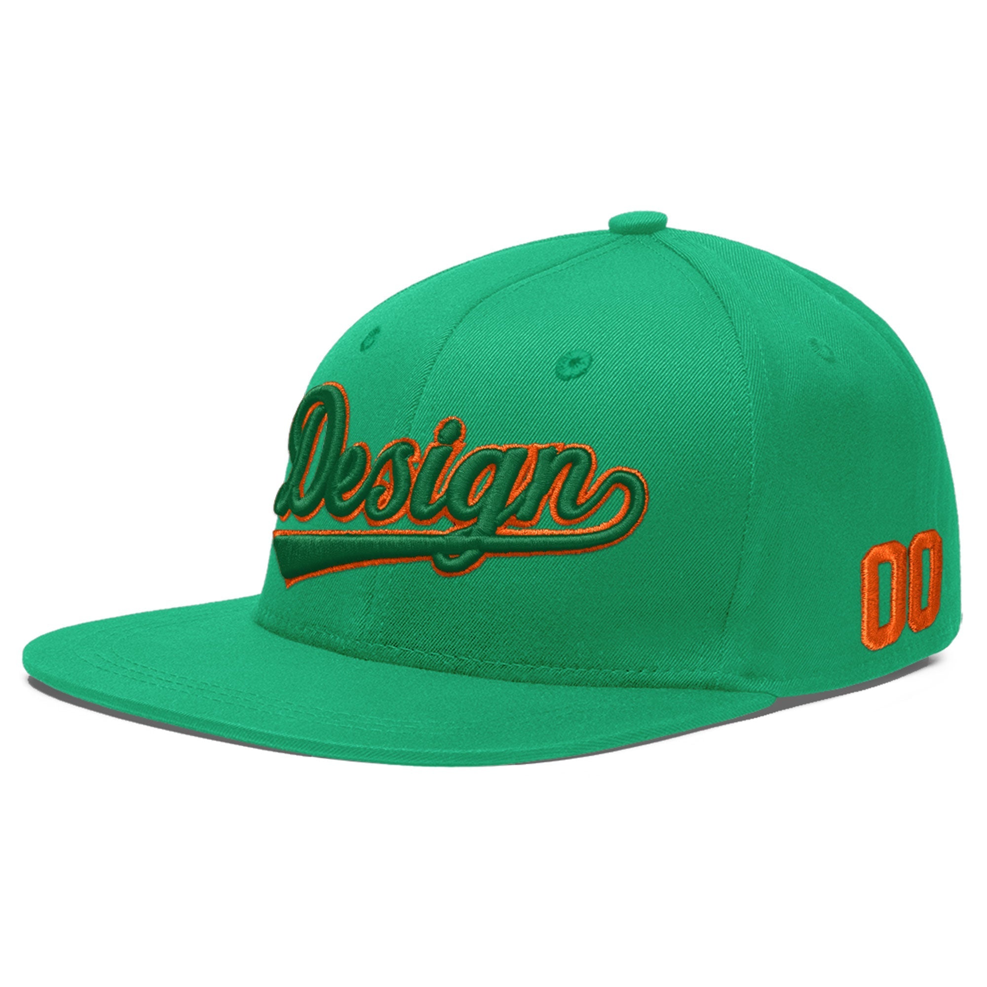 Custom Aqua 3D Puff Embroidery Flat Embroidery Casual Sport Baseball Cap