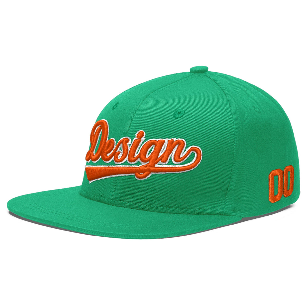 Custom Aqua 3D Puff Embroidery Flat Embroidery Casual Sport Baseball Cap