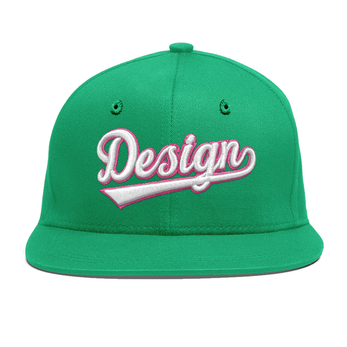 Custom Aqua 3D Puff Embroidery Flat Embroidery Casual Sport Baseball Cap