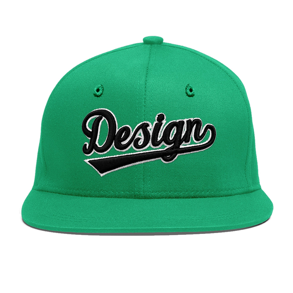Custom Aqua 3D Puff Embroidery Flat Embroidery Casual Sport Baseball Cap