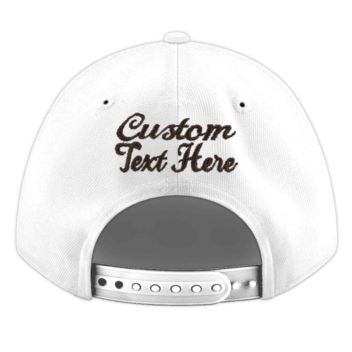 Custom White 3D Puff Embroidery Flat Embroidery Casual Sport Baseball Cap
