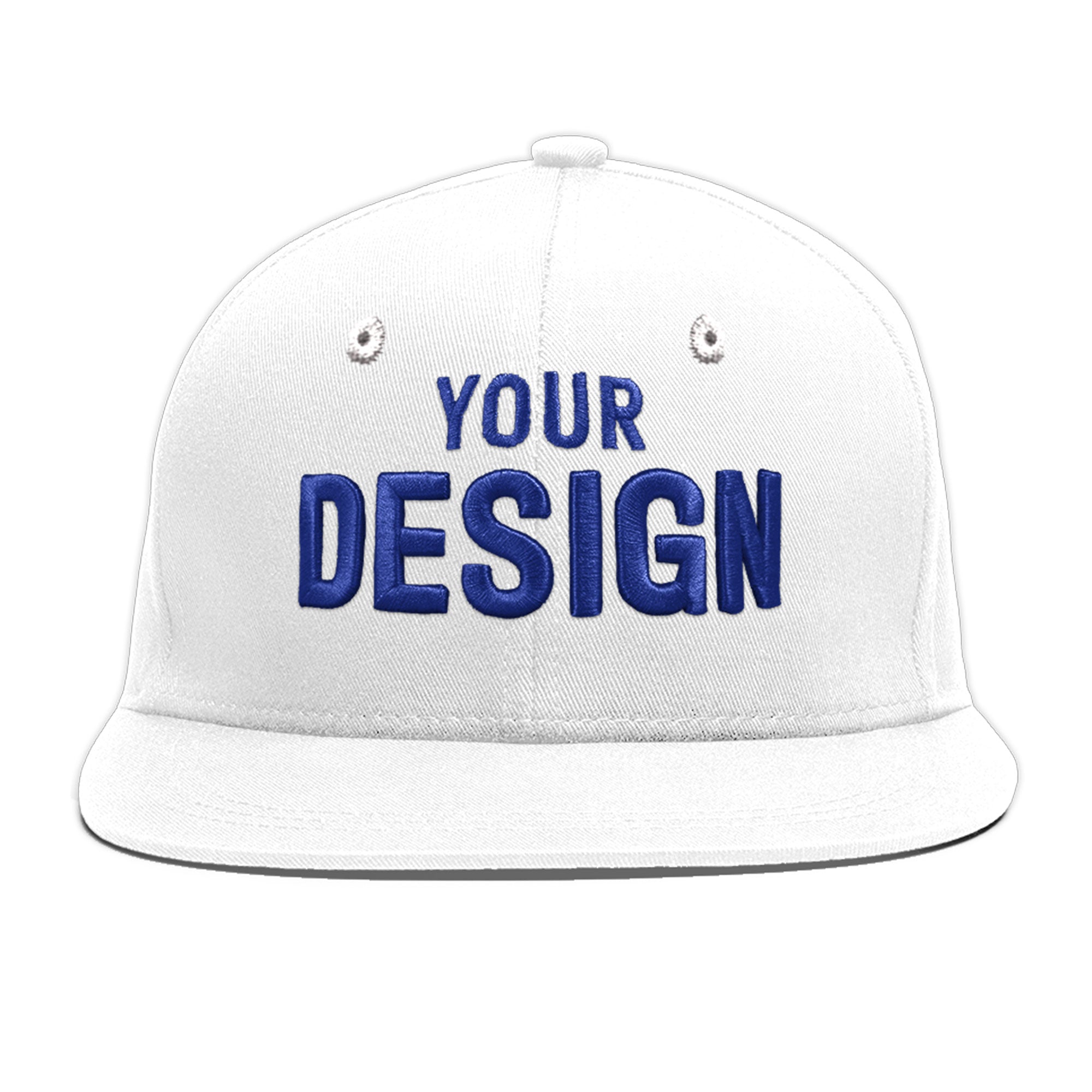 Custom White 3D Puff Embroidery Flat Embroidery Casual Sport Baseball Cap