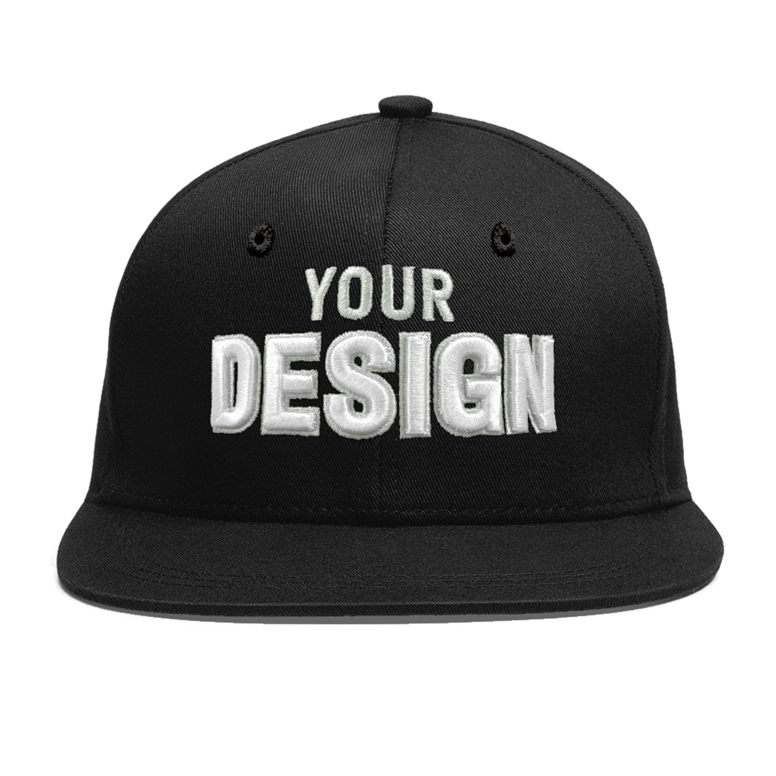 Custom Black 3D Puff Embroidery Flat Embroidery Casual Sport Baseball Cap