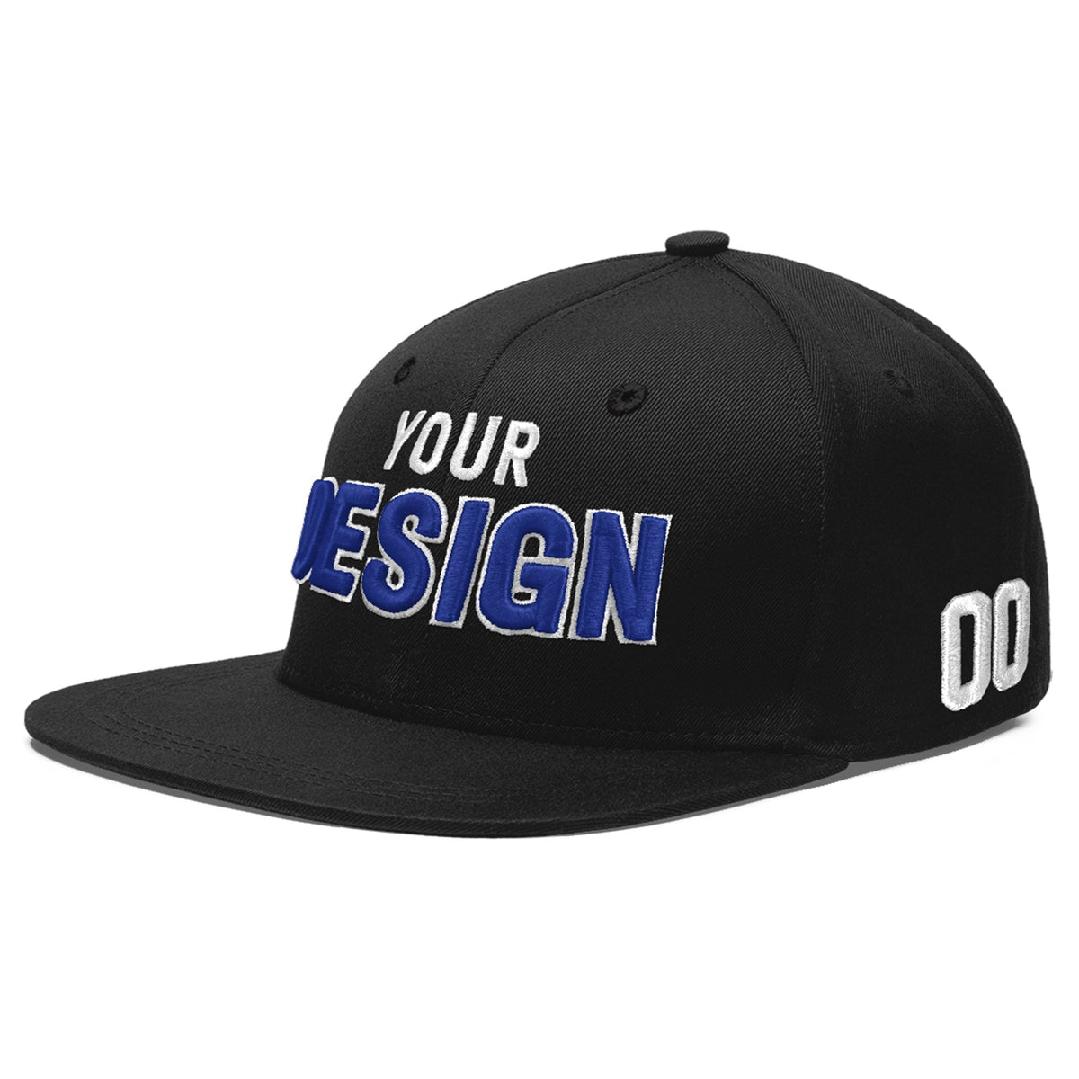 Custom Black 3D Puff Embroidery Flat Embroidery Casual Sport Baseball Cap