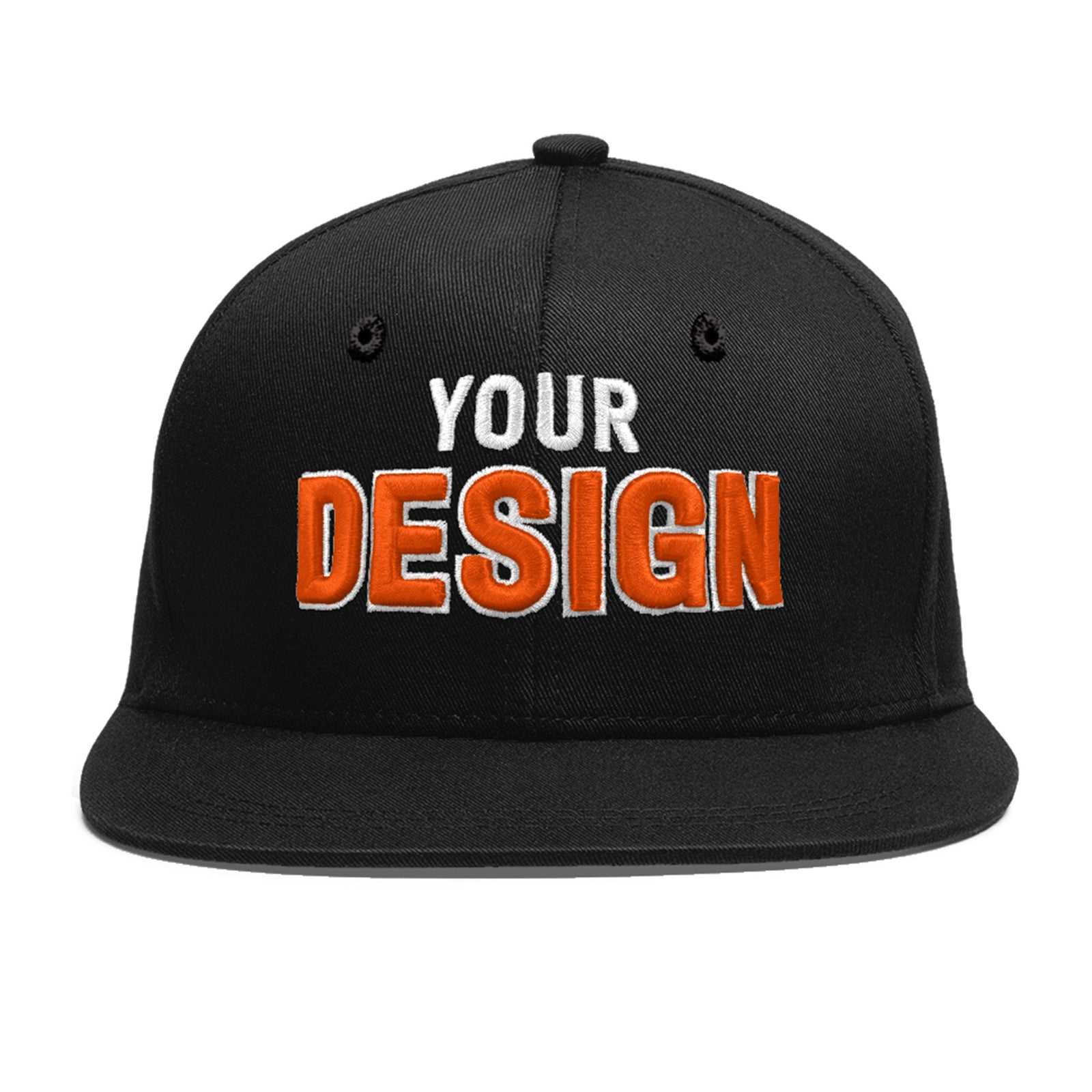 Custom Black 3D Puff Embroidery Flat Embroidery Casual Sport Baseball Cap