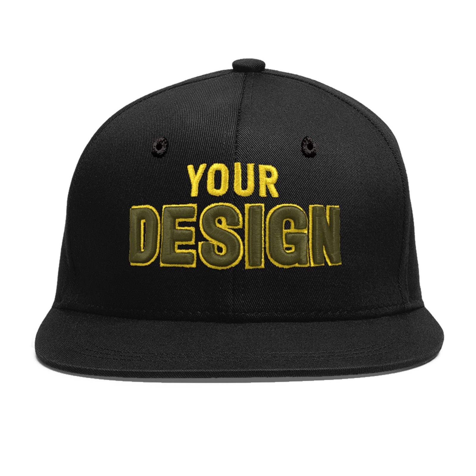 Custom Black 3D Puff Embroidery Flat Embroidery Casual Sport Baseball Cap