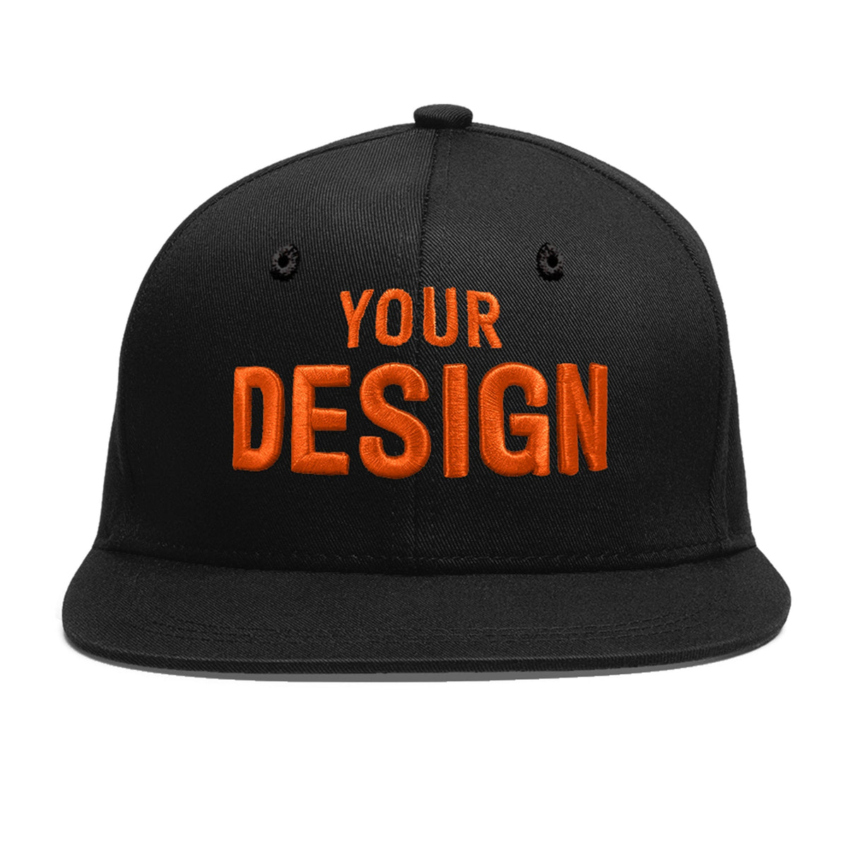 Custom Black 3D Puff Embroidery Flat Embroidery Casual Sport Baseball Cap