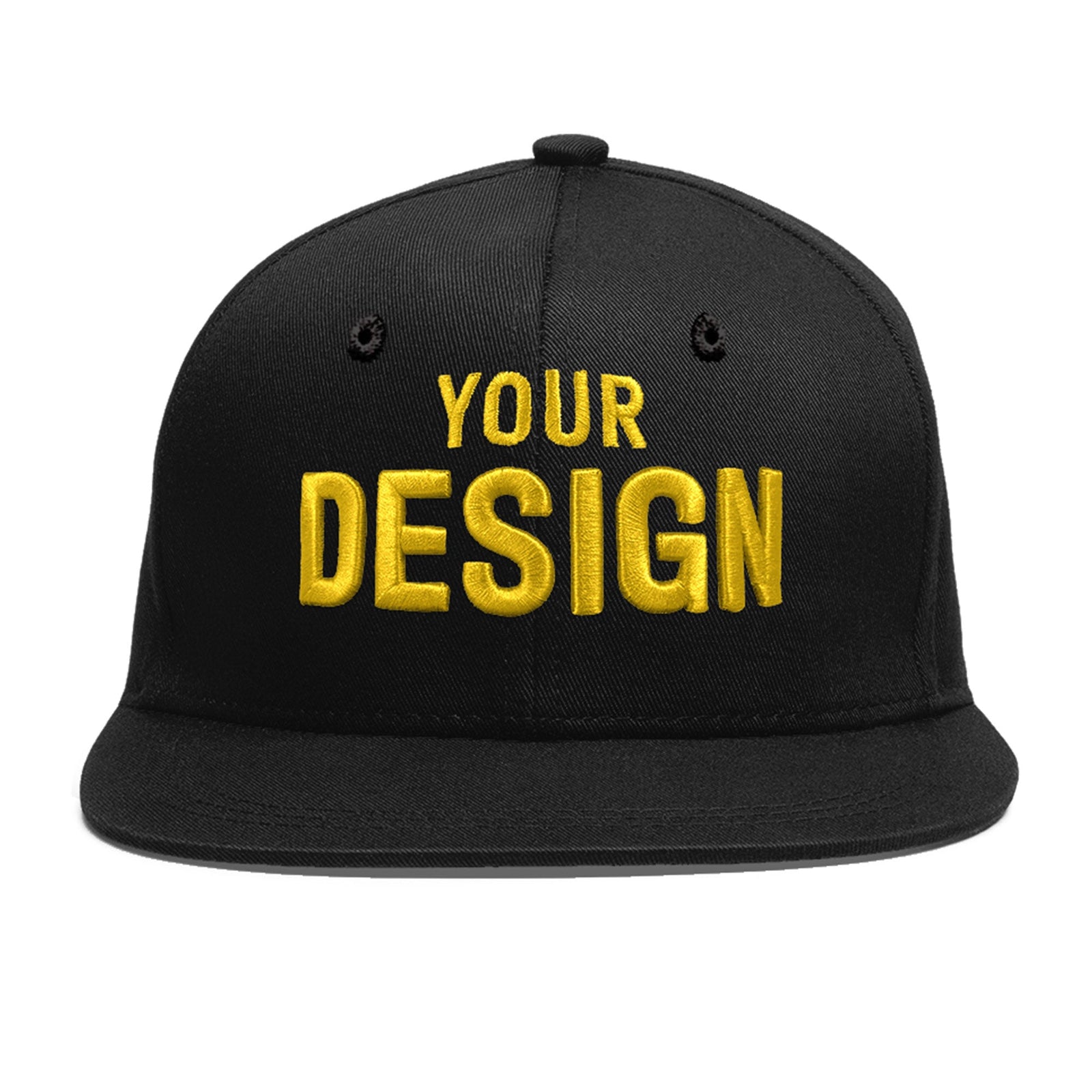 Custom Black 3D Puff Embroidery Flat Embroidery Casual Sport Baseball Cap