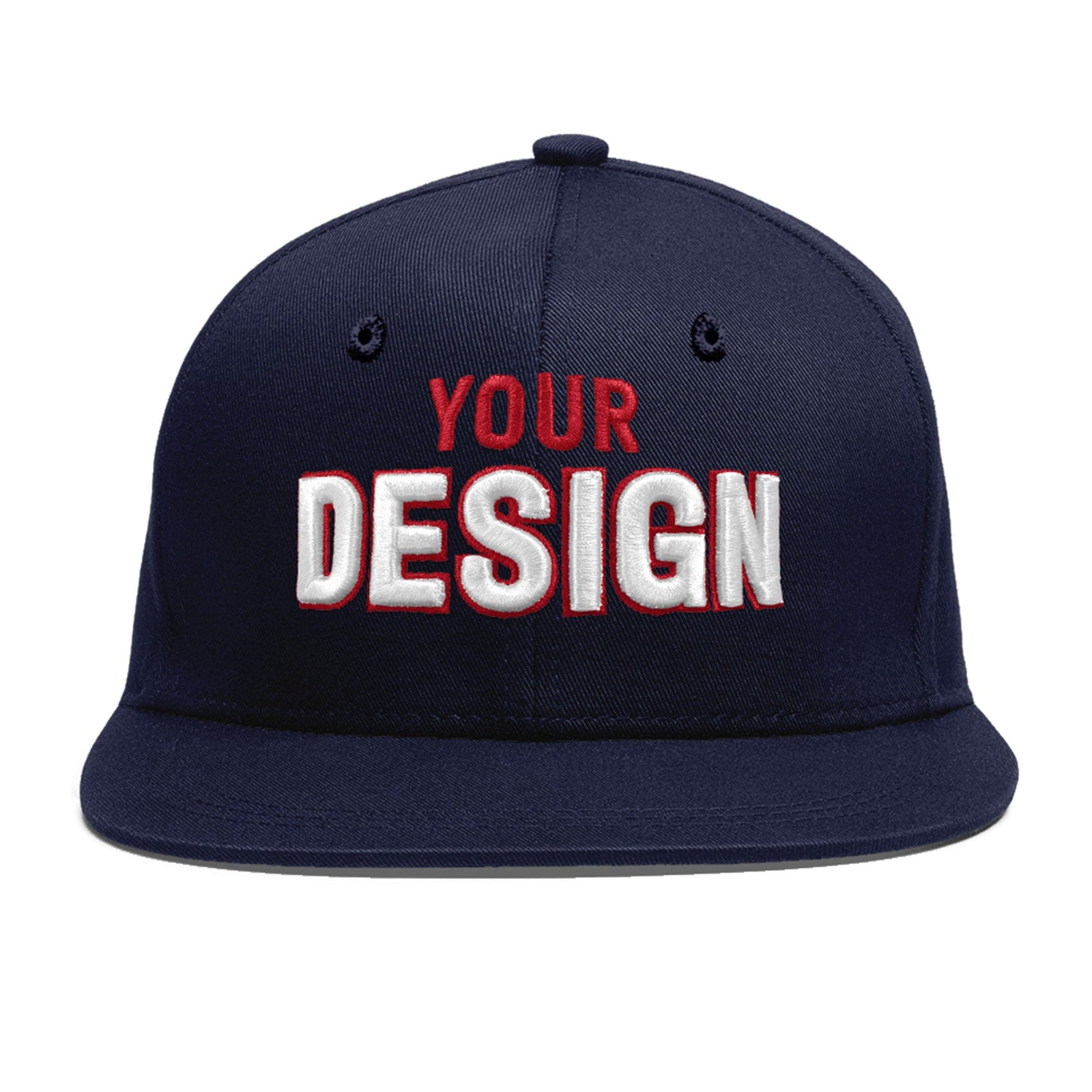 Custom Navy 3D Puff Embroidery Flat Embroidery Casual Sport Baseball Cap