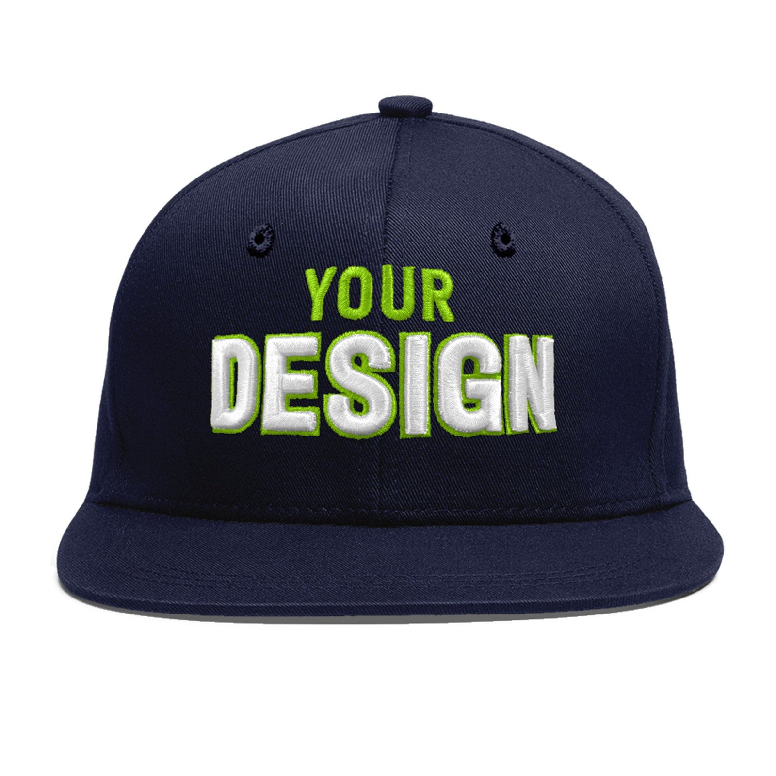 Custom Navy 3D Puff Embroidery Flat Embroidery Casual Sport Baseball Cap