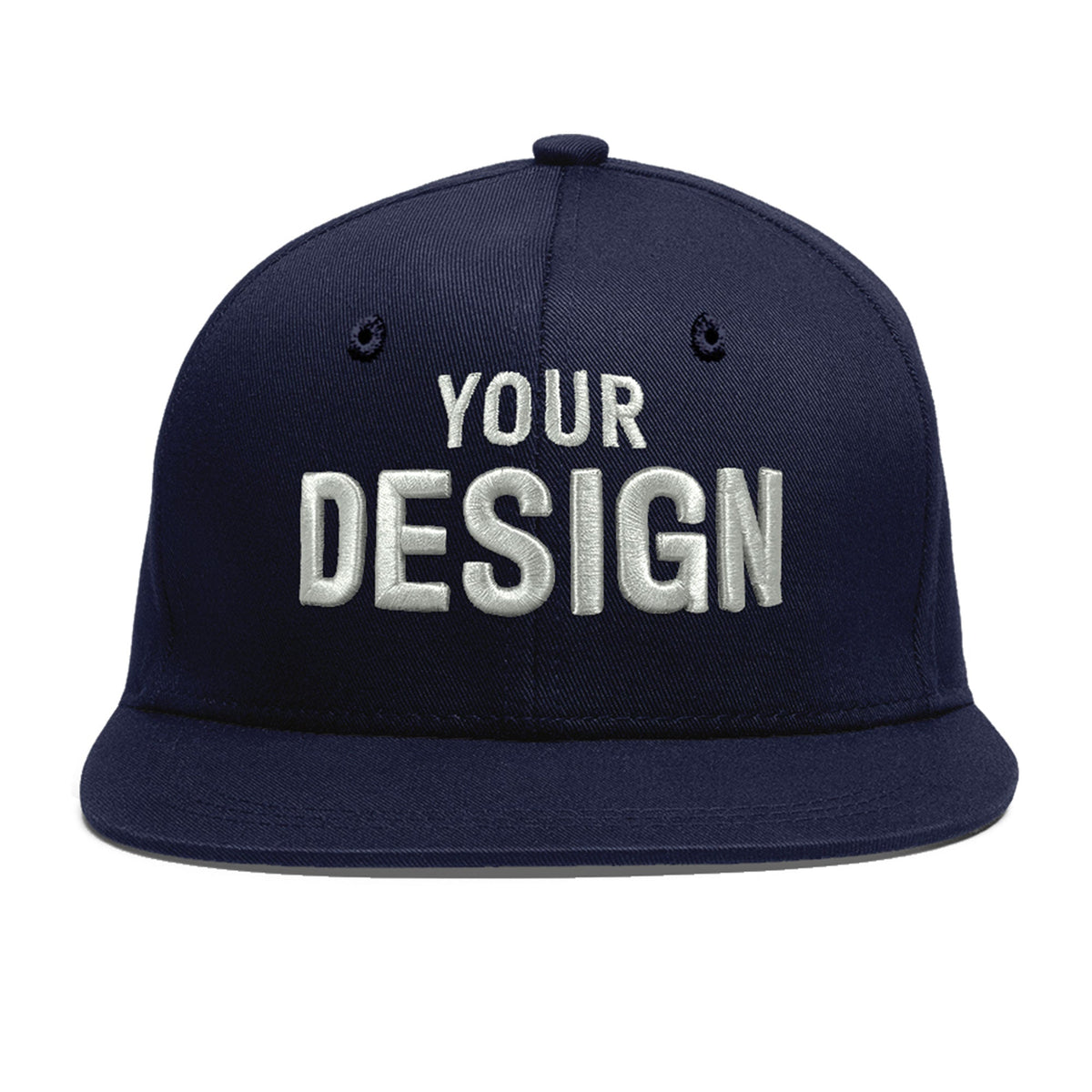 Custom Navy 3D Puff Embroidery Flat Embroidery Casual Sport Baseball Cap