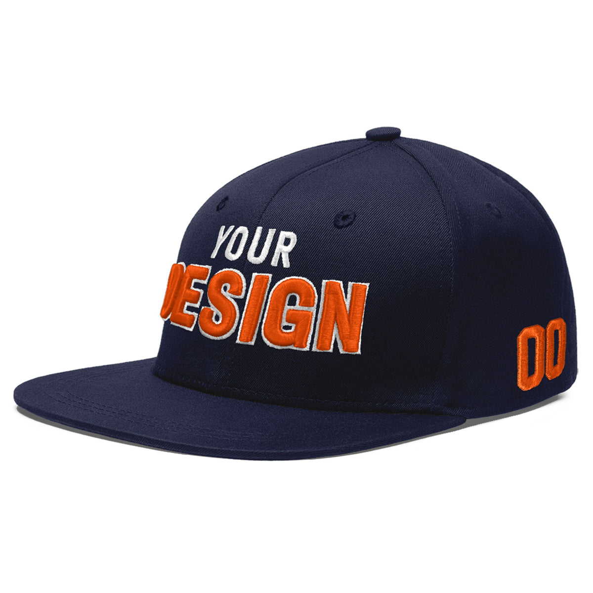 Custom Navy 3D Puff Embroidery Flat Embroidery Casual Sport Baseball Cap