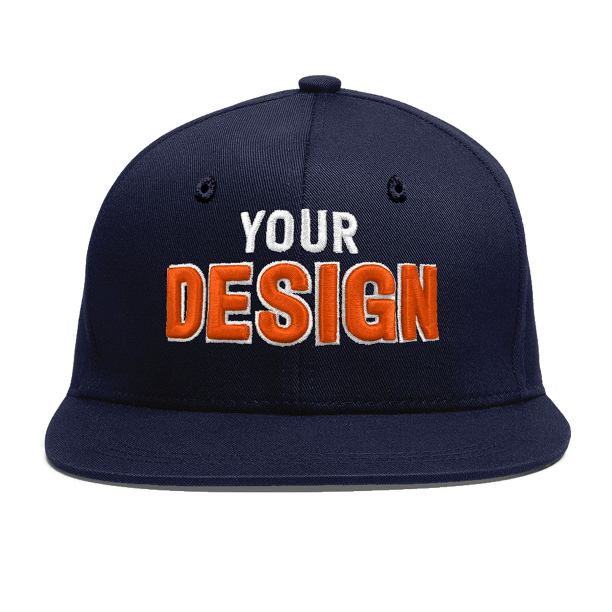 Custom Navy 3D Puff Embroidery Flat Embroidery Casual Sport Baseball Cap