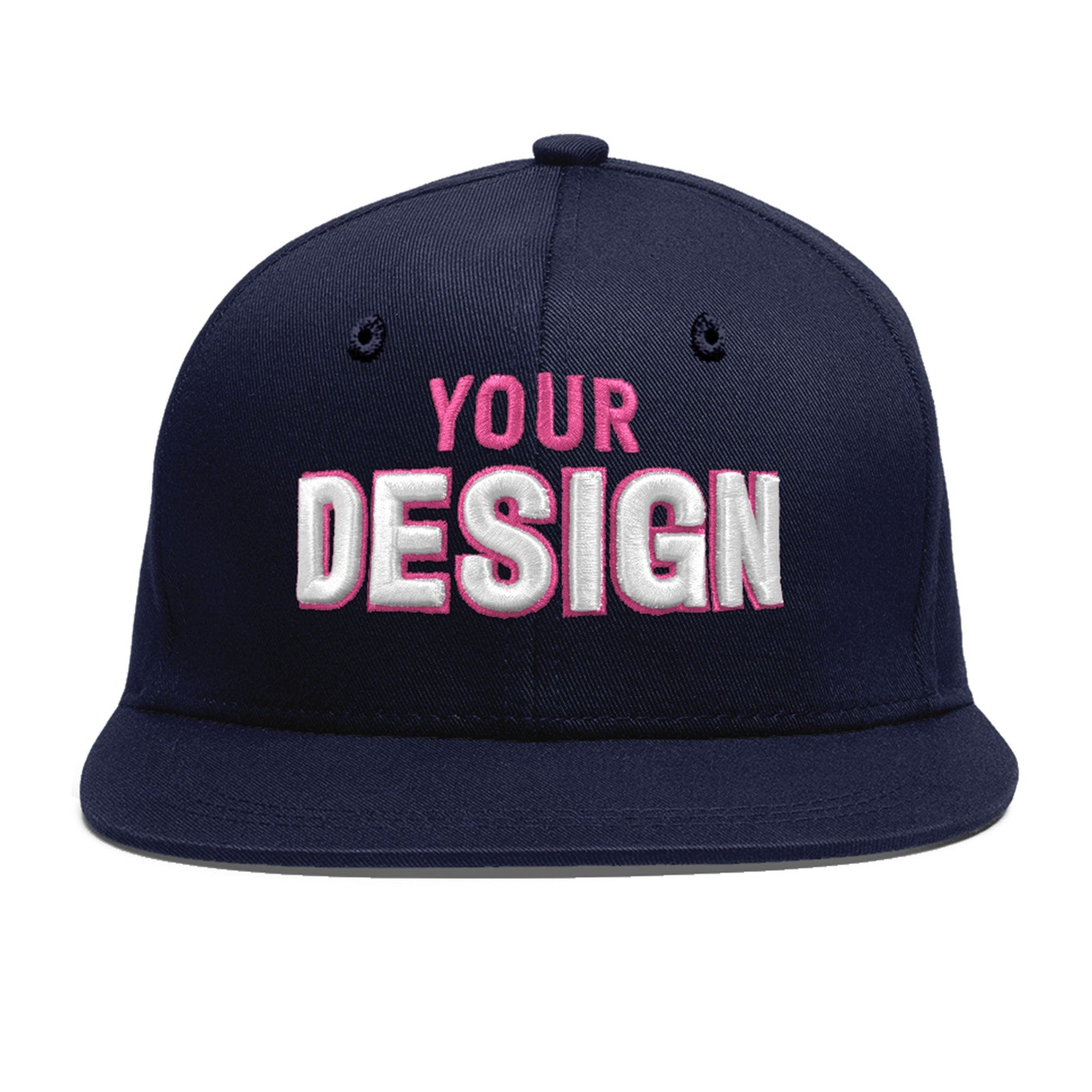 Custom Navy 3D Puff Embroidery Flat Embroidery Casual Sport Baseball Cap