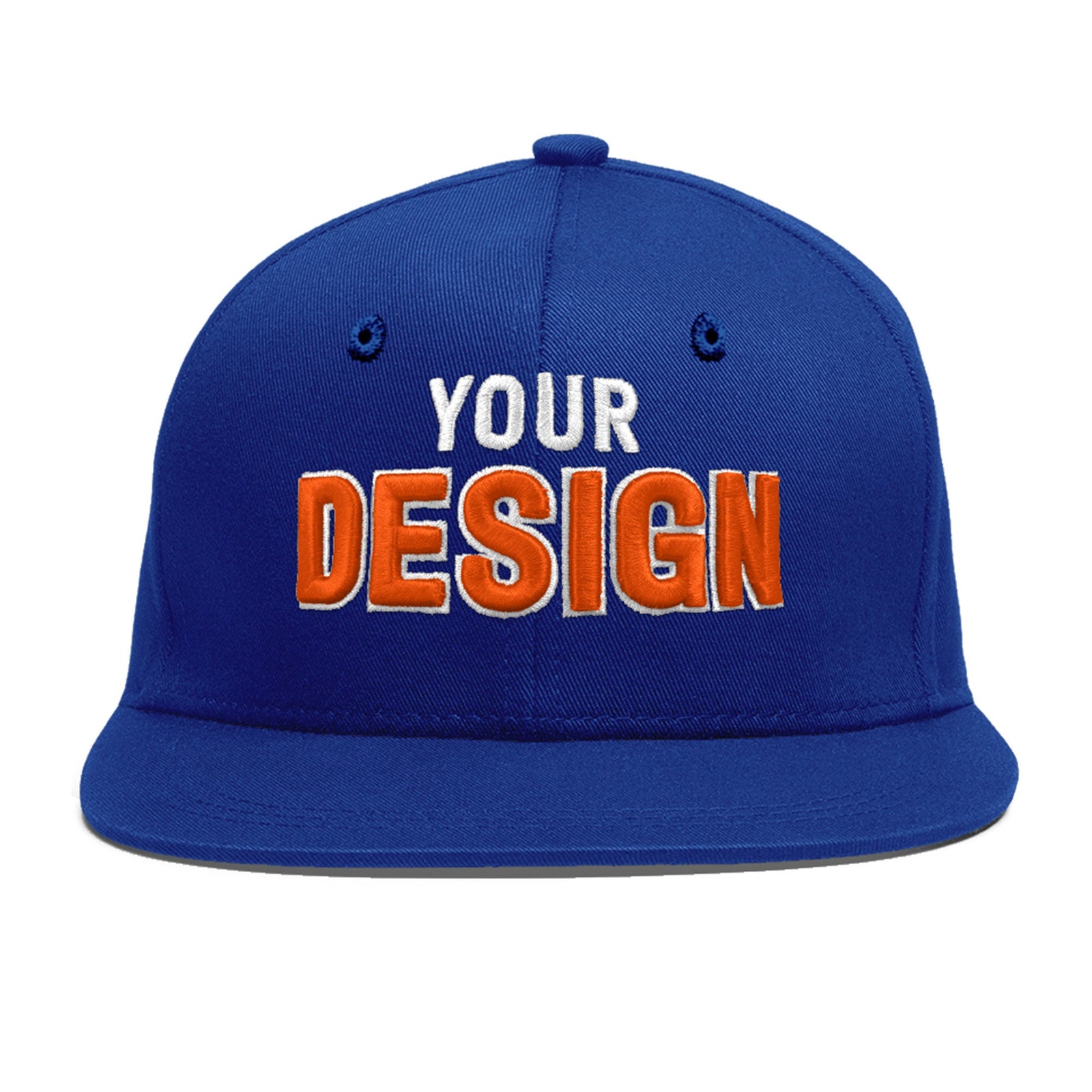 Custom Royal 3D Puff Embroidery Flat Embroidery Casual Sport Baseball Cap
