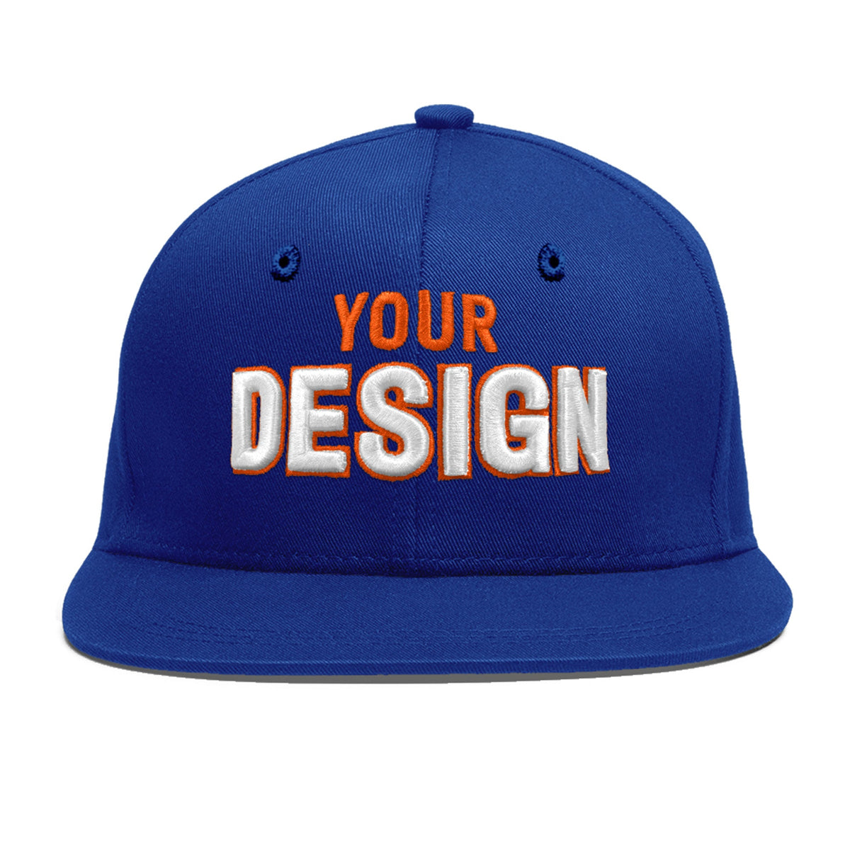 Custom Royal 3D Puff Embroidery Flat Embroidery Casual Sport Baseball Cap
