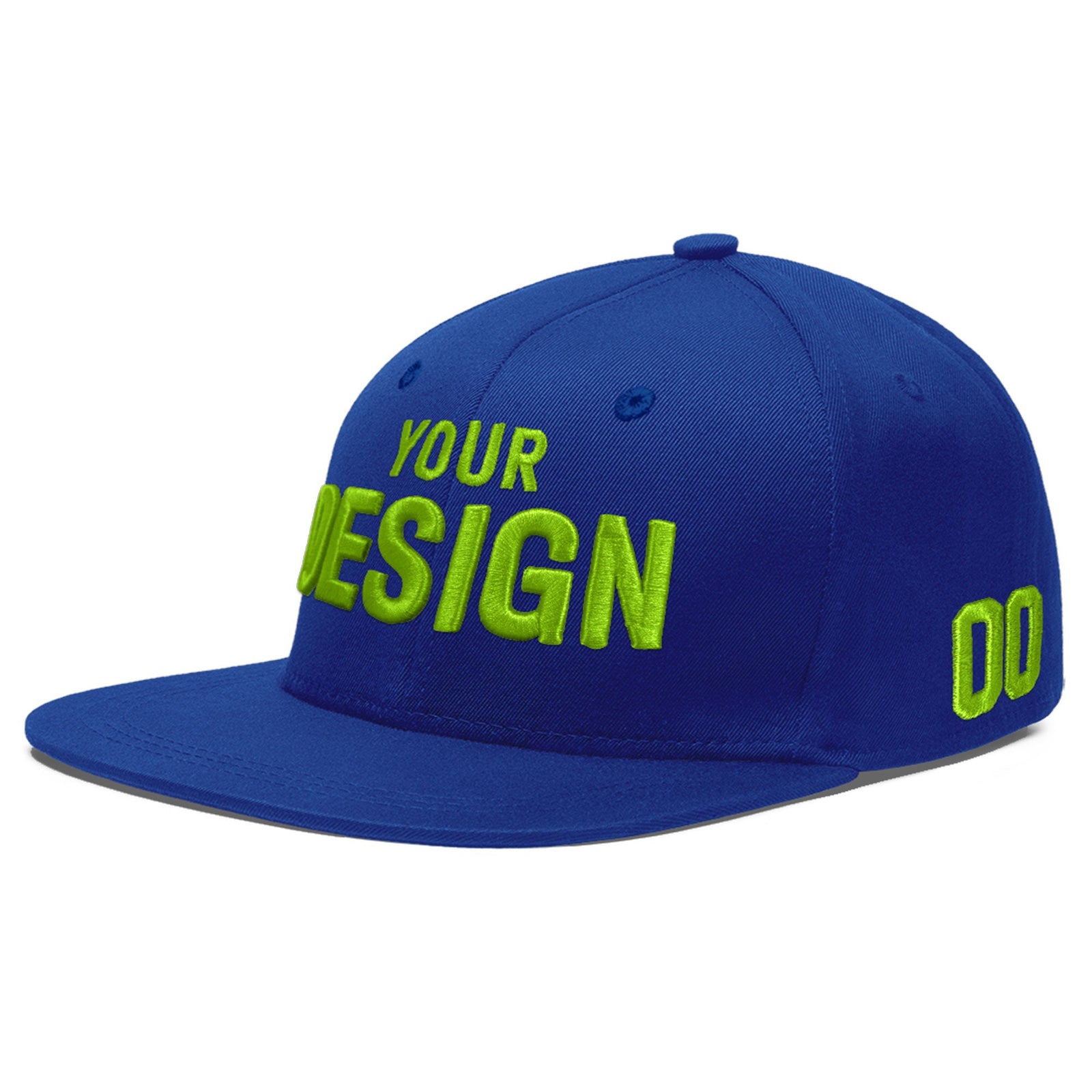 Custom Royal 3D Puff Embroidery Flat Embroidery Casual Sport Baseball Cap