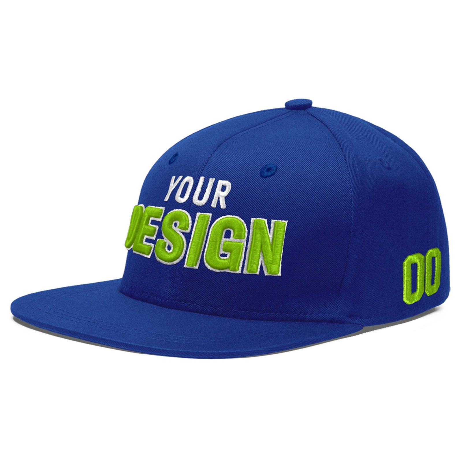 Custom Royal 3D Puff Embroidery Flat Embroidery Casual Sport Baseball Cap