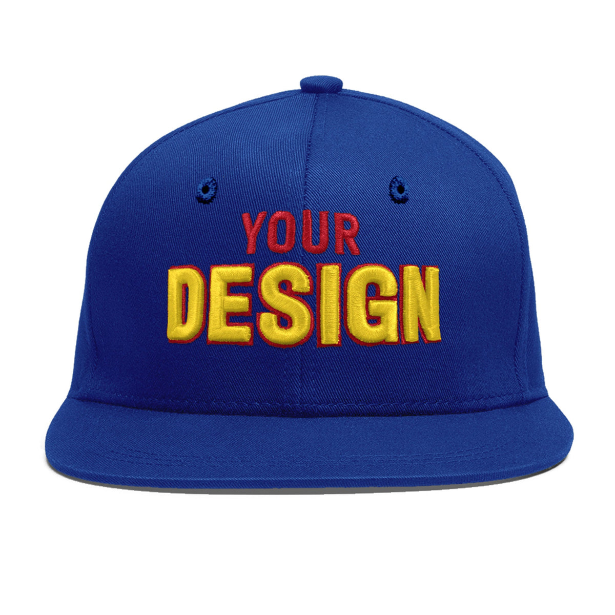 Custom Royal 3D Puff Embroidery Flat Embroidery Casual Sport Baseball Cap