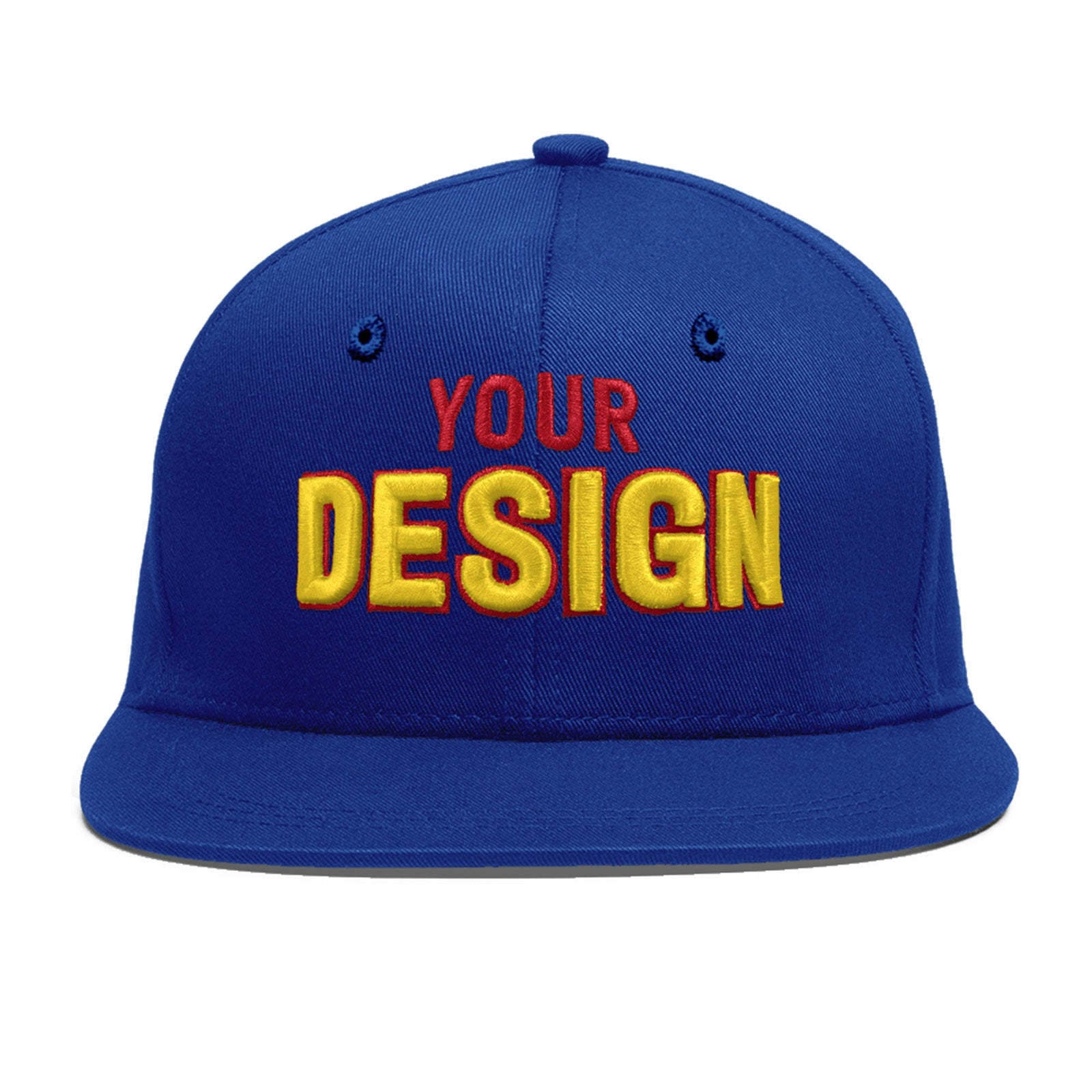 Custom Royal 3D Puff Embroidery Flat Embroidery Casual Sport Baseball Cap