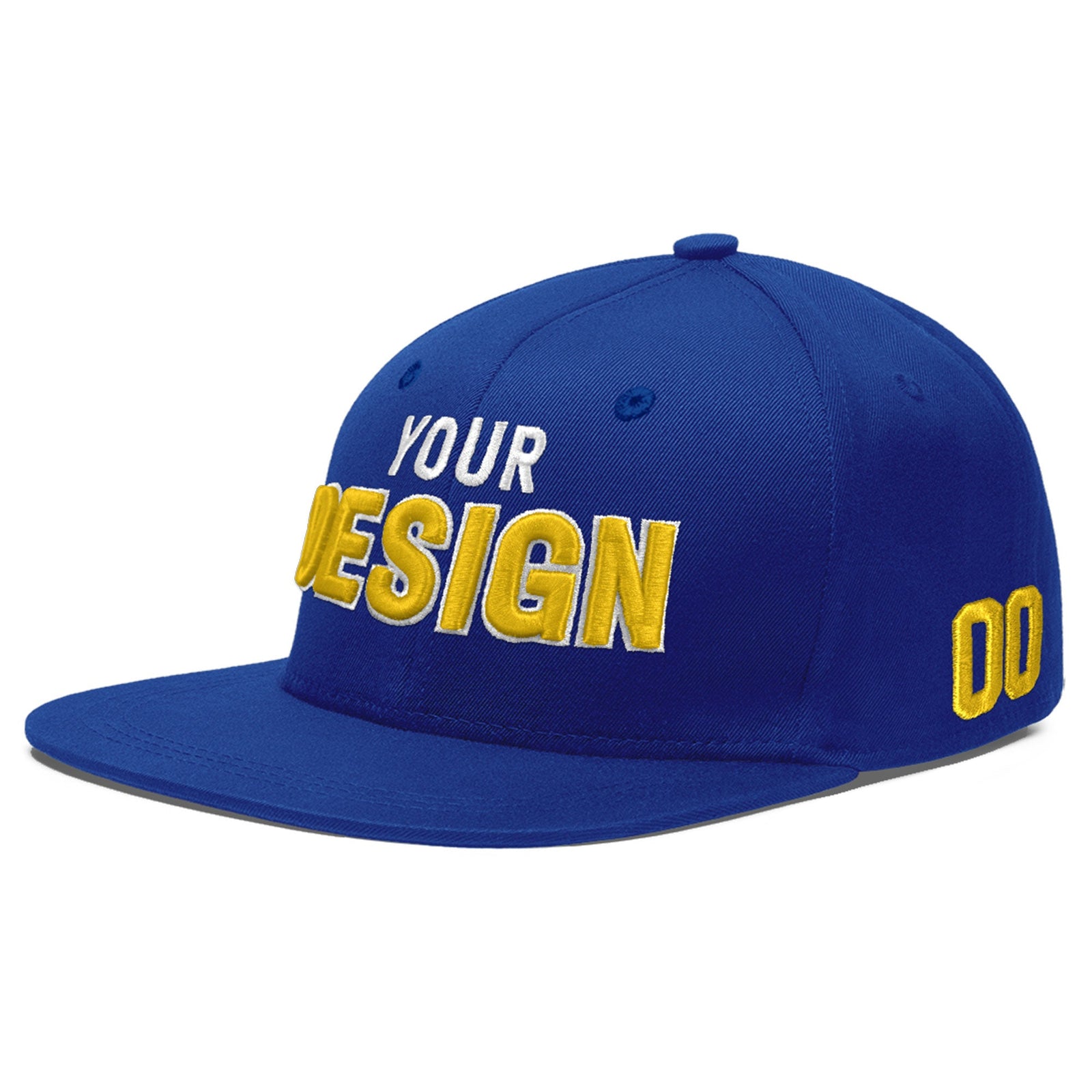 Custom Royal 3D Puff Embroidery Flat Embroidery Casual Sport Baseball Cap