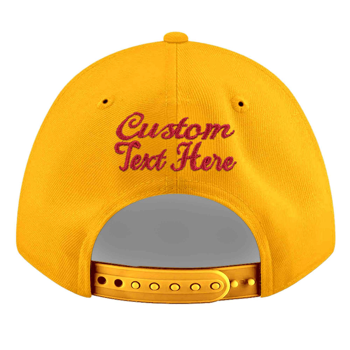 Custom Yellow 3D Puff Embroidery Flat Embroidery Casual Sport Baseball Cap