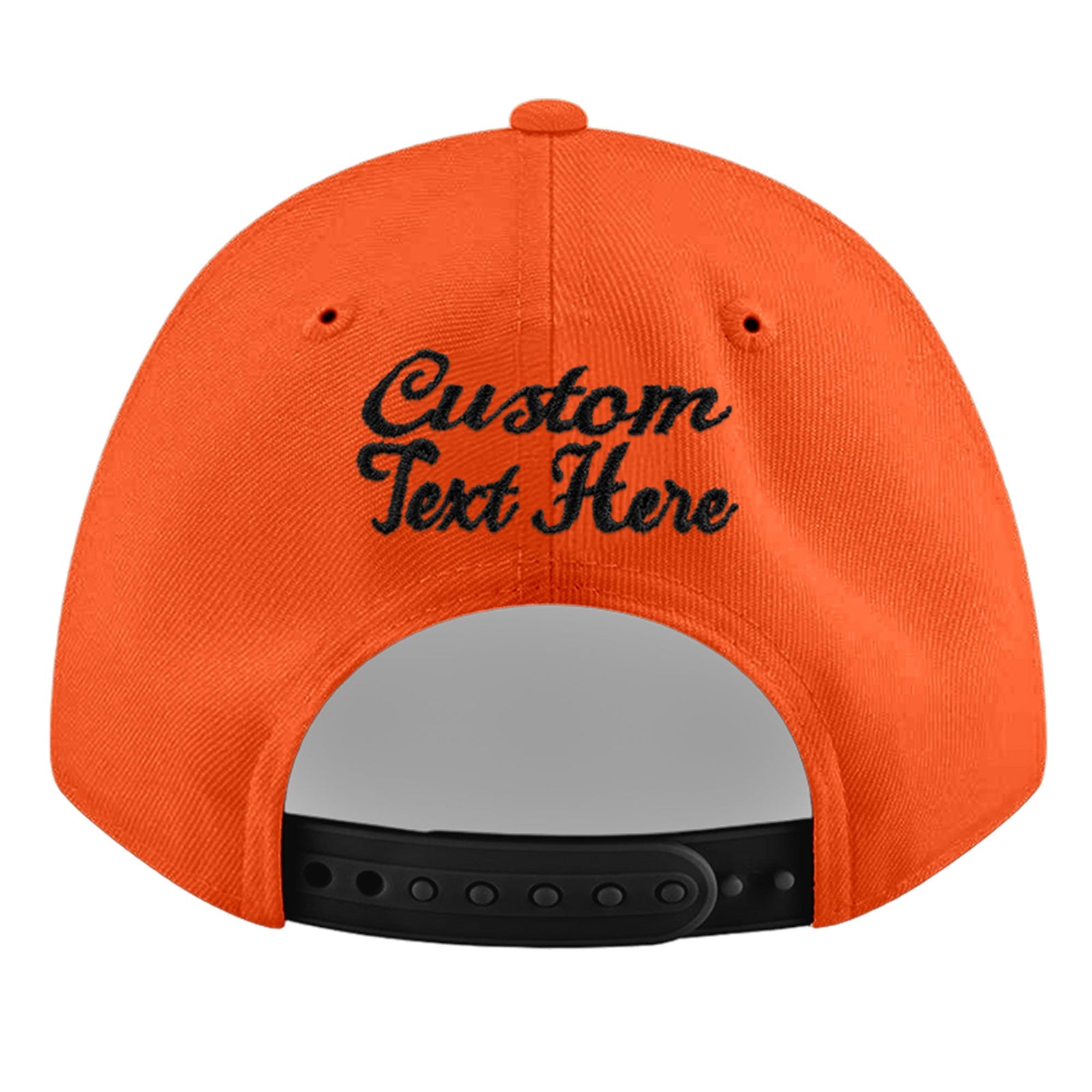 Custom Orange 3D Puff Embroidery Flat Embroidery Casual Sport Baseball Cap
