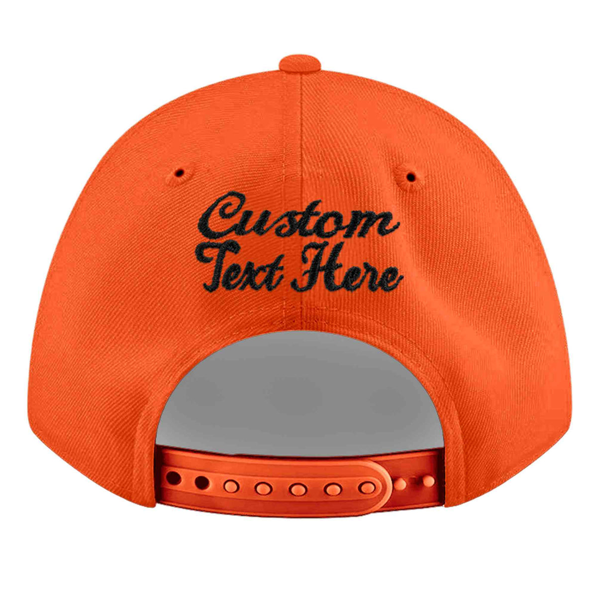 Custom Orange 3D Puff Embroidery Flat Embroidery Casual Sport Baseball Cap