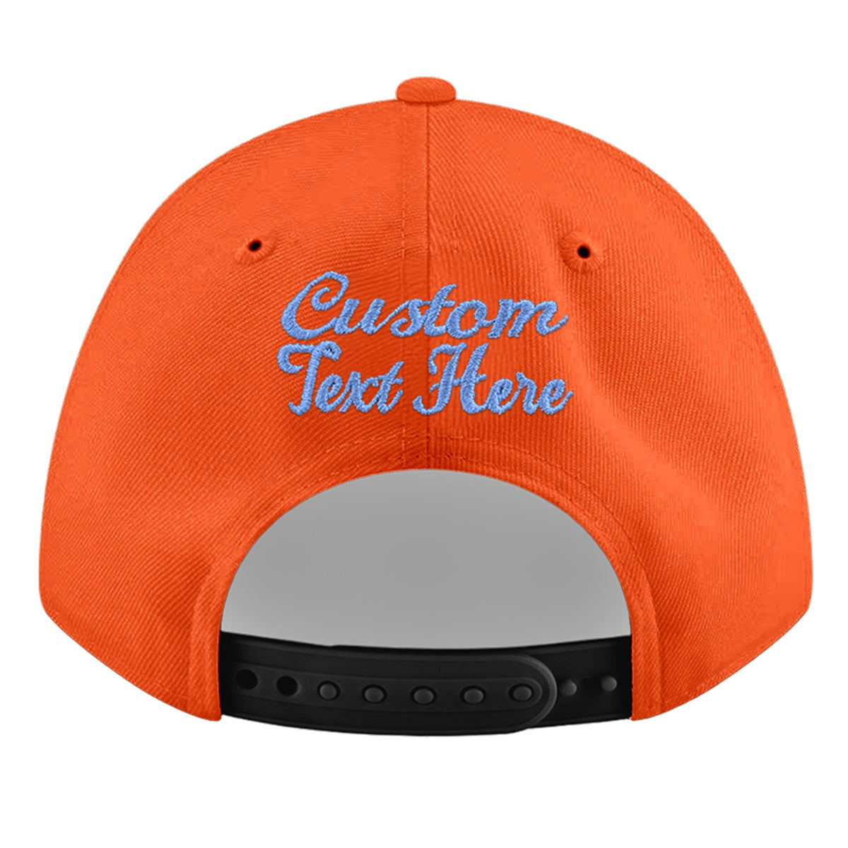 Custom Orange 3D Puff Embroidery Flat Embroidery Casual Sport Baseball Cap