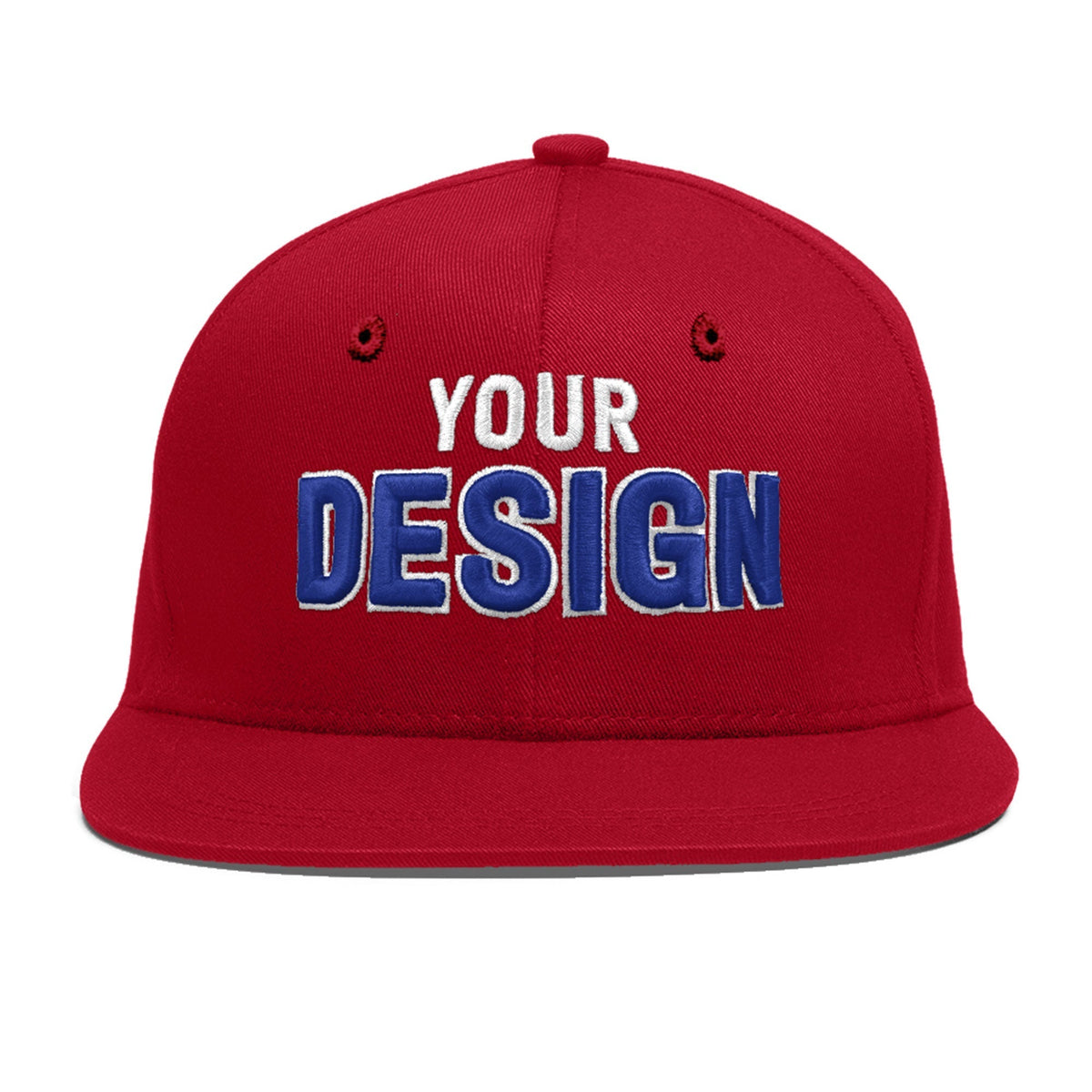 Custom Red 3D Puff Embroidery Flat Embroidery Casual Sport Baseball Cap