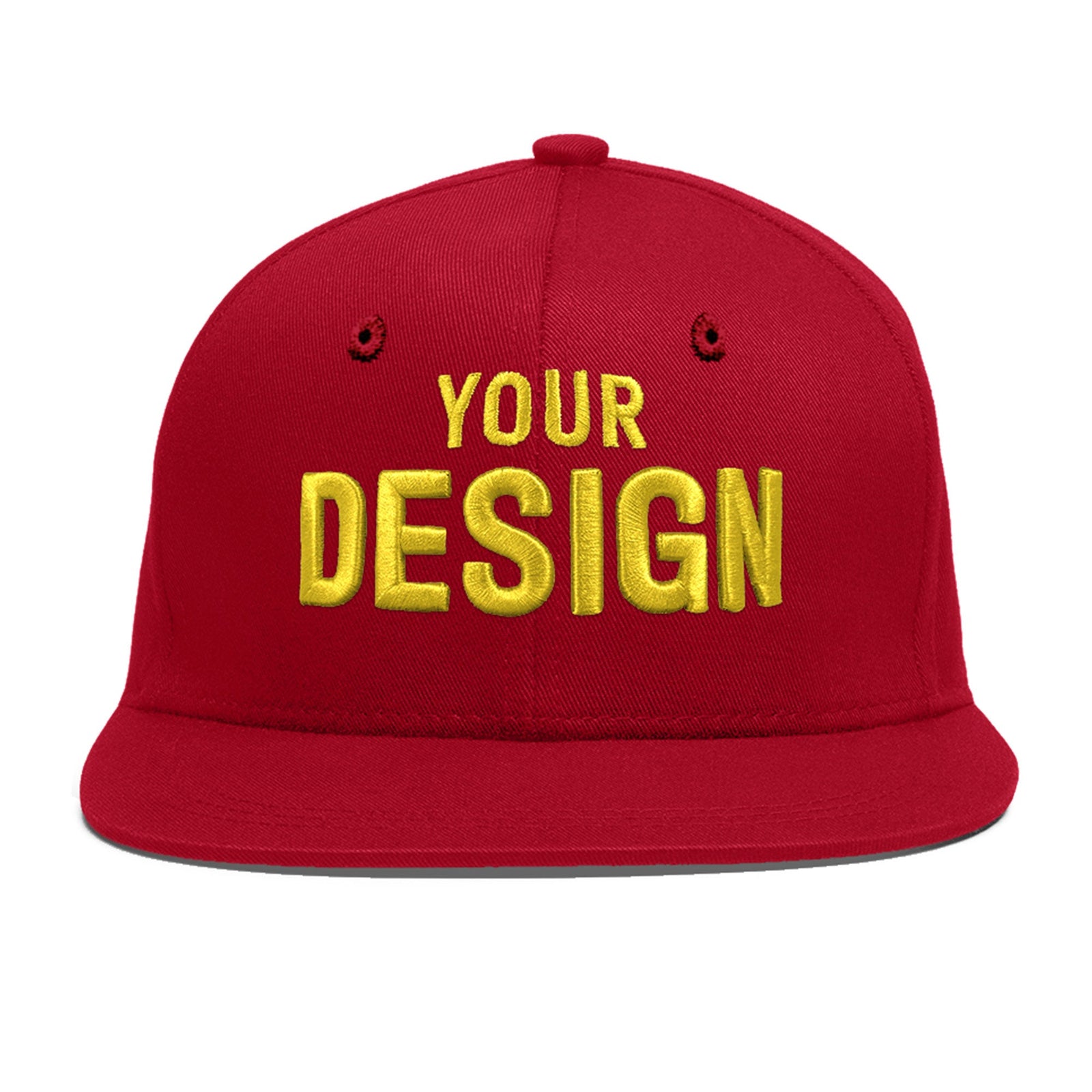 Custom Red 3D Puff Embroidery Flat Embroidery Casual Sport Baseball Cap