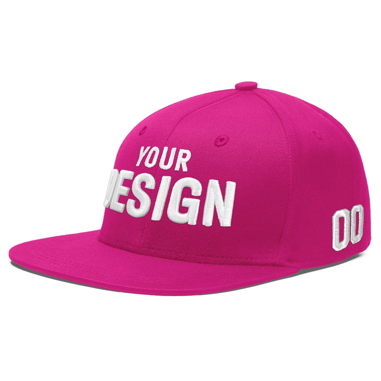 Custom Rose Red 3D Puff Embroidery Flat Embroidery Casual Sport Baseball Cap