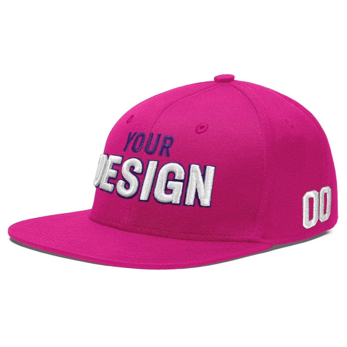 Custom Rose Red 3D Puff Embroidery Flat Embroidery Casual Sport Baseball Cap