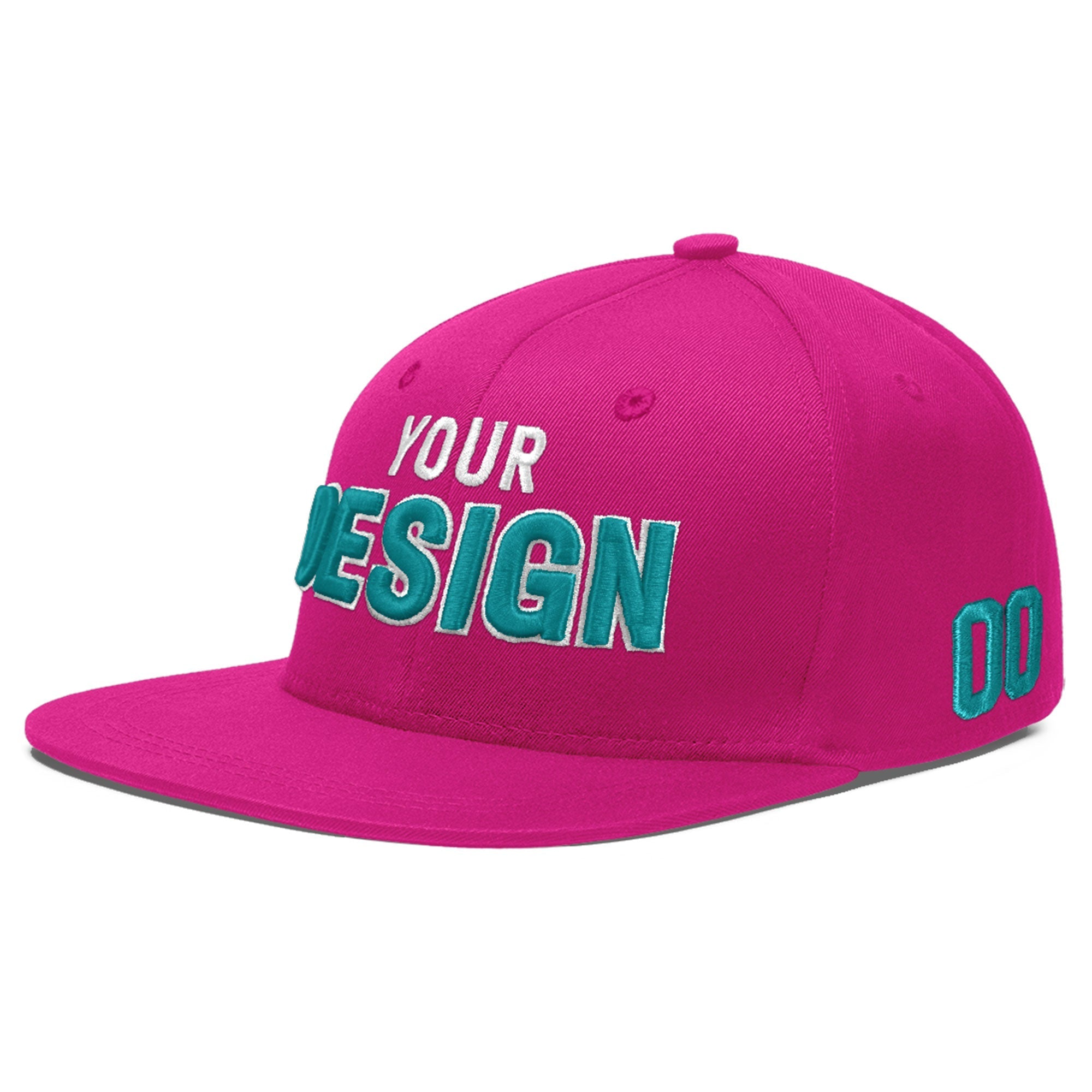 Custom Rose Red 3D Puff Embroidery Flat Embroidery Casual Sport Baseball Cap