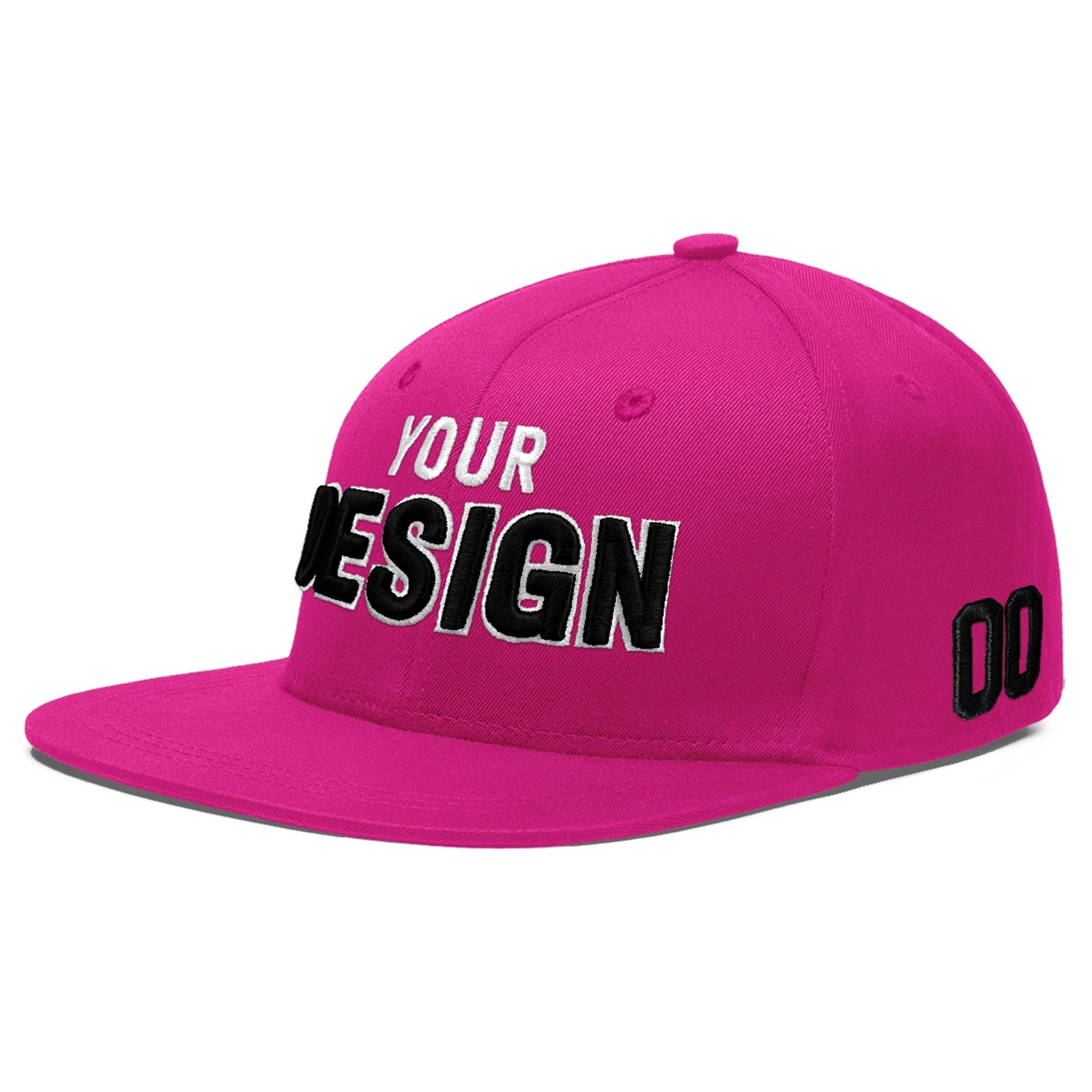 Custom Rose Red 3D Puff Embroidery Flat Embroidery Casual Sport Baseball Cap