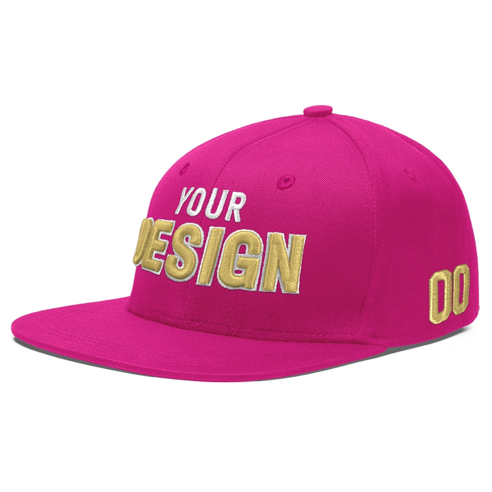 Custom Rose Red 3D Puff Embroidery Flat Embroidery Casual Sport Baseball Cap