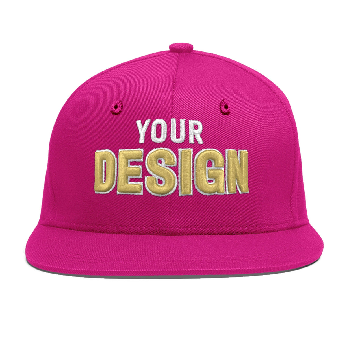Custom Rose Red 3D Puff Embroidery Flat Embroidery Casual Sport Baseball Cap