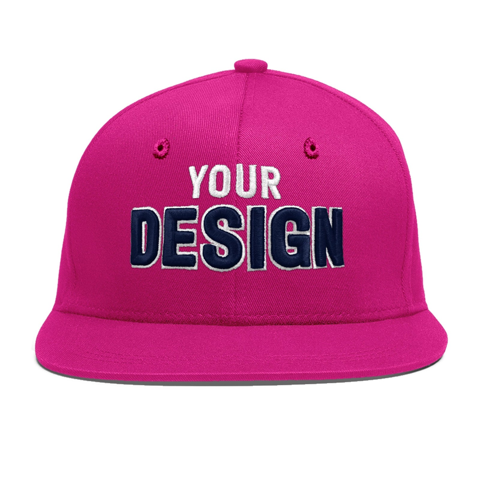Custom Rose Red 3D Puff Embroidery Flat Embroidery Casual Sport Baseball Cap