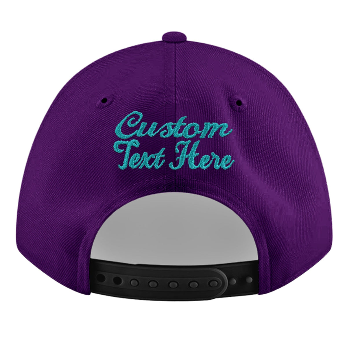 Custom Purple 3D Puff Embroidery Flat Embroidery Casual Sport Baseball Cap